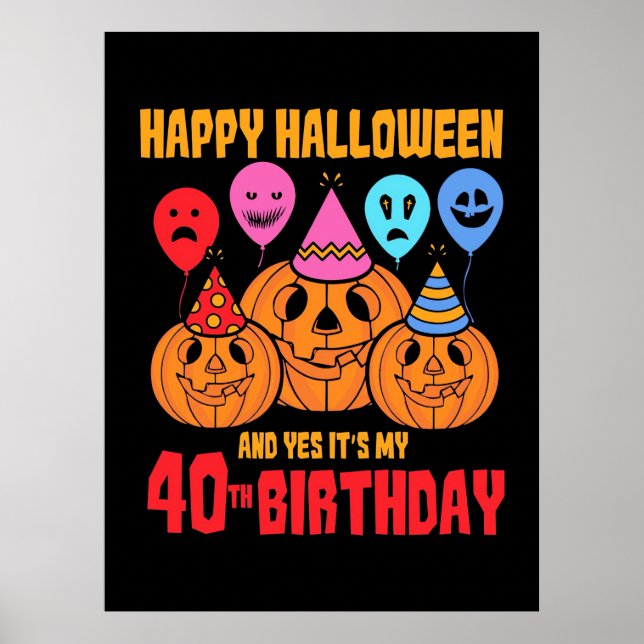 Poster Feliz aniversário de 40 anos de Halloween (Frente)