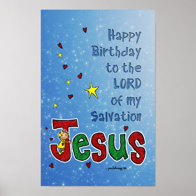 Poster Feliz Aniversário de Jesus (Crianças de Natal) (Frente)