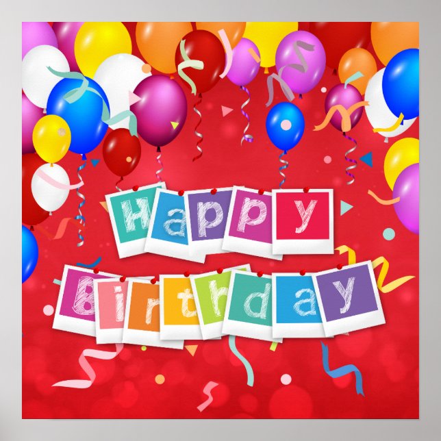 Poster Feliz Aniversário, Divertido e Festivo, (Frente)