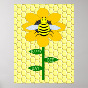 Poster Feliz Aniversário do Dia da Abelha