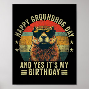 Poster Feliz Aniversário do Dia da Toupeira Legal Com S