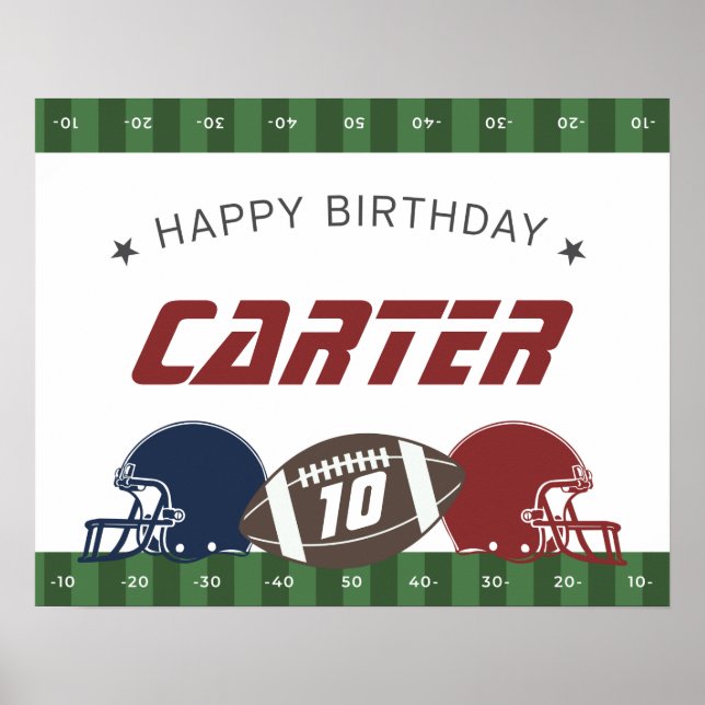 Poster Feliz Aniversário do Marinho de Futebol Americano  (Frente)