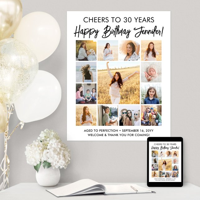 Poster Feliz Aniversário do Partido de Colagem de Fotos M (Criador carregado)