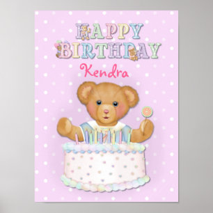Poster Feliz Aniversário do Urso - Personalizar
