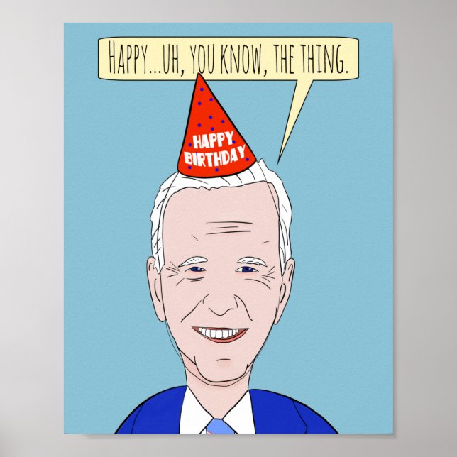 Poster Feliz Aniversário Engraçado Presidente Humor Hol (Frente)