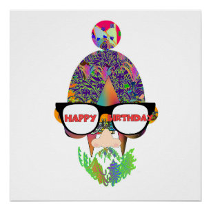 Pôster Feliz Aniversário Eyeglass Novelty