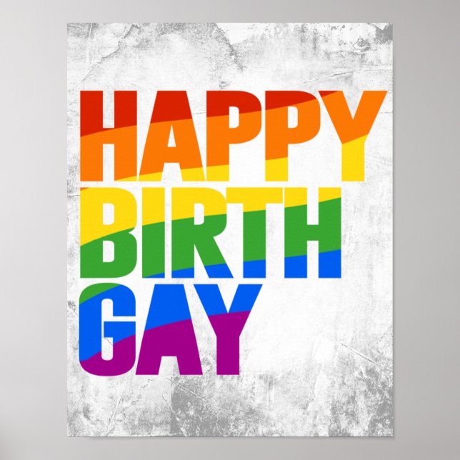 Poster Feliz Aniversário Gay (Frente)