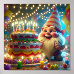 Poster Feliz aniversário Gnome