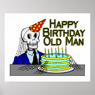 Pôster Feliz Aniversário Homem Velho da Aranha