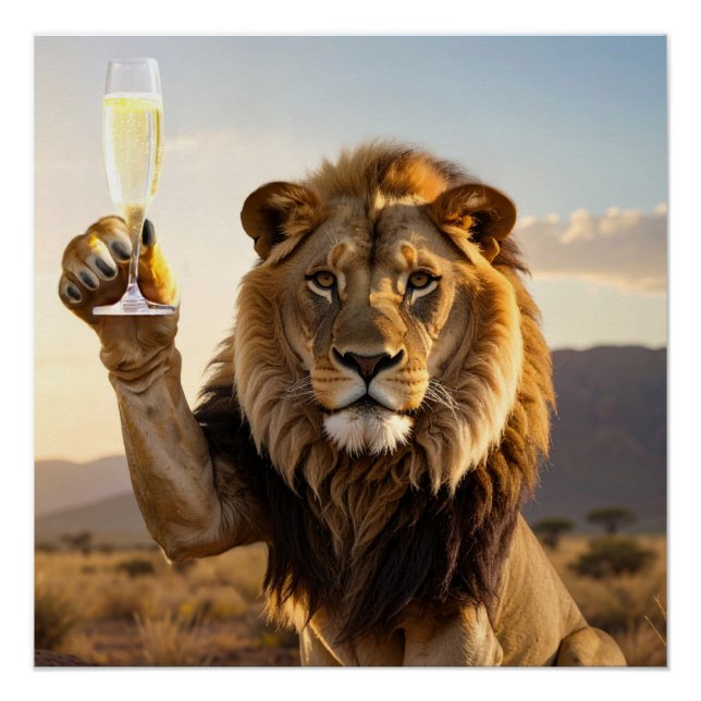 Pôster Feliz Aniversário Leão - Parabéns -  (Frente)