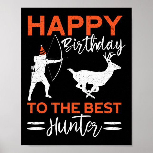 Poster Feliz Aniversário Para O Melhor Caçador, Deer Birt (Frente)
