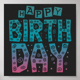 Poster feliz aniversário para todos