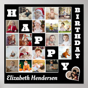 Poster Feliz Aniversário Personalizado 21 Oferta de Colag