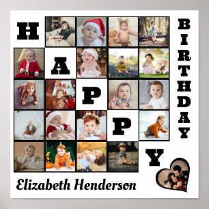Poster Feliz Aniversário Personalizado 21 Oferta de Colag