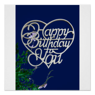 Pôster Feliz aniversário personalizado para você Gloss