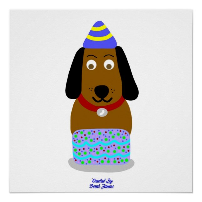 Pôster Feliz Aniversário Pup Glossy Poster (Frente)