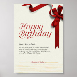 Poster Feliz aniversário querida.