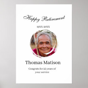 Poster Feliz ano de aposentadoria nome círculo foto apose
