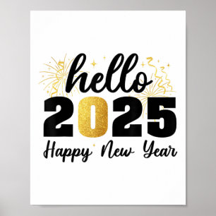 Poster Feliz ano novo 2025 Família de Amigos da Festa do