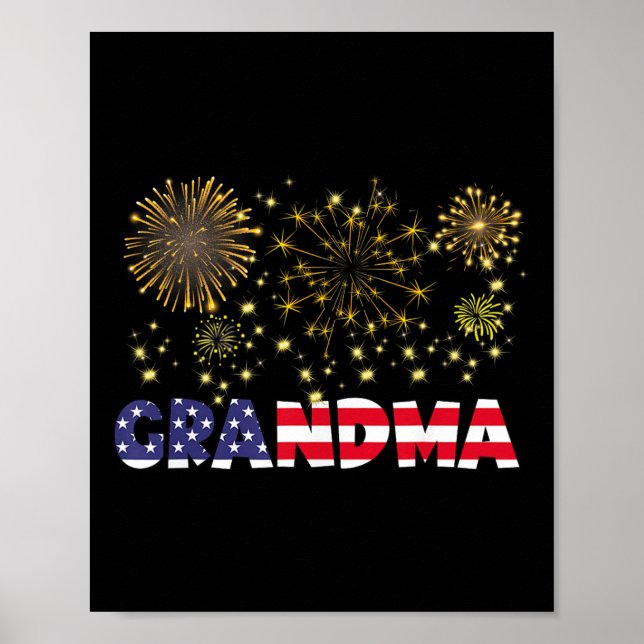 Poster Feliz ano novo 2025 Família de Bandeiras Avó-Ameri (Frente)