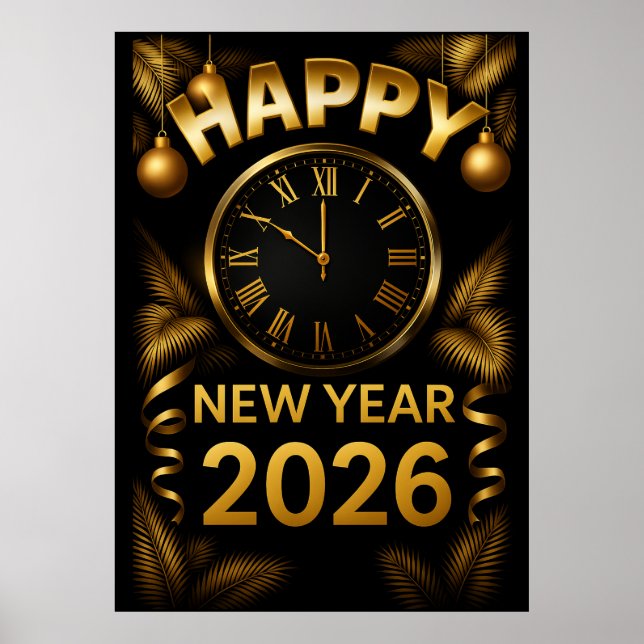 Poster feliz ano novo 2026 (Frente)
