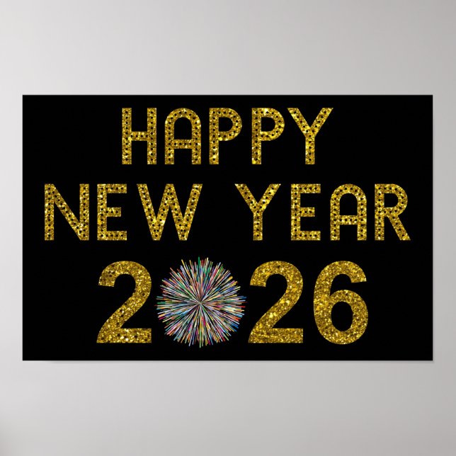 Poster Feliz Ano Novo 2026 (Frente)