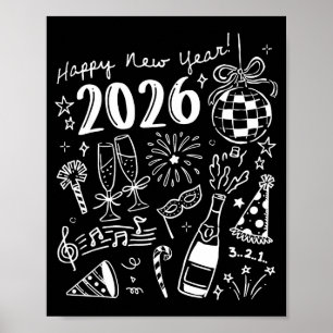 Poster Feliz Ano Novo 2026 Arco Engraçado