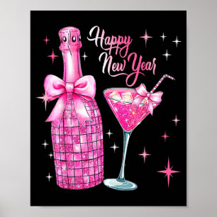 Poster Feliz Ano Novo 2026 Celebração de Champanhe Elegan