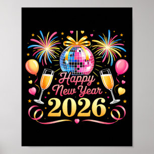 Poster Feliz Ano Novo 2026 Contagem Regressiva para a Fes