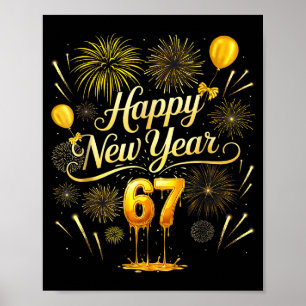 Poster Feliz Ano Novo 2026 Engraçado 67 Seis Sete Meme Ge