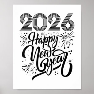 Poster Feliz ano novo 2026 Fireworks _1