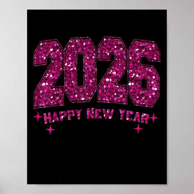 Poster Feliz ano novo 2026 Fireworks Party Eve Family Xma (Frente)