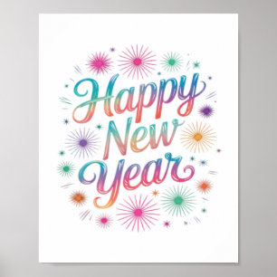 Poster Feliz Ano Novo 2026 Fogos de Artifício Essencial