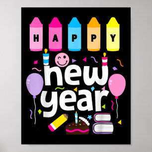 Poster Feliz ano novo 2026 - Professor de Véspera de ano 