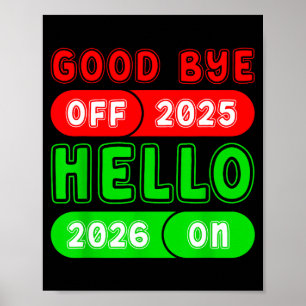 Poster Feliz Ano Novo 2026 Tchau 2025 Olá 2026 Matchi