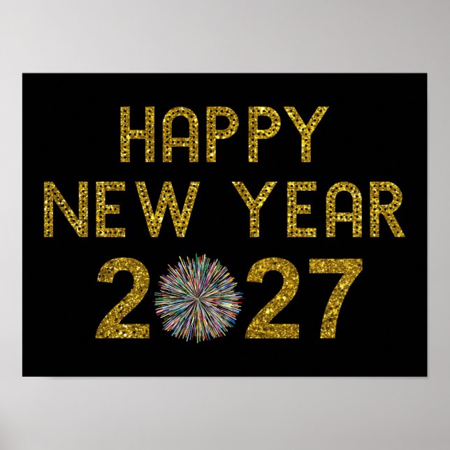 Poster Feliz Ano Novo 2027 (Frente)