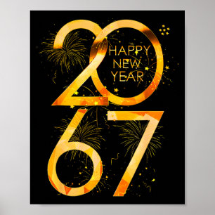 Poster Feliz Ano Novo 2067 Engraçado 67 Seis Sete Meme An