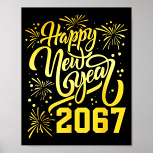 Poster Feliz Ano Novo 2067 Engraçado 67 Seis Sete Meme An