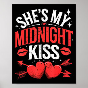 Poster Feliz Ano Novo Casais Ela É Meu Beijo Da Meia-Noit
