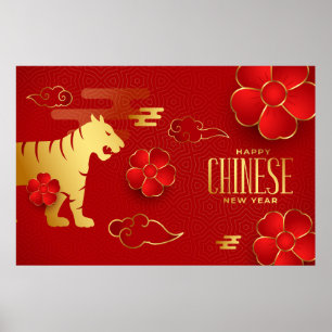 Poster Feliz Ano Novo Chinês (Tigre)