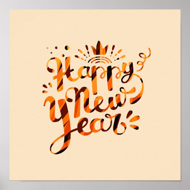 Poster Feliz Ano Novo do Tigre (Frente)