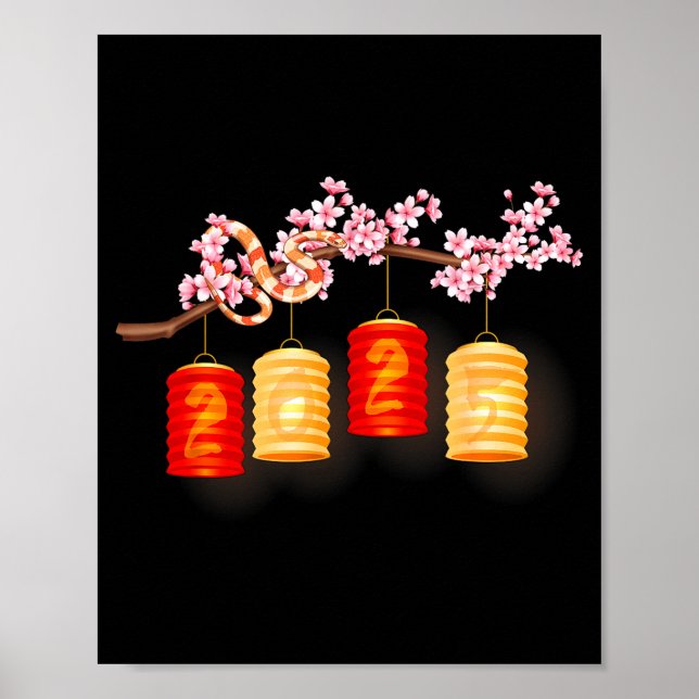 Poster Feliz Ano Novo Lunar Chinês 2026 Cavalos Flores La (Frente)