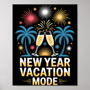 Poster Feliz ano novo masculino modo de férias de ano nov