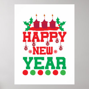Poster Feliz ano novo Merry Xmas