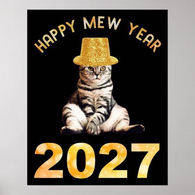 Poster Feliz Ano Novo Mew 2027 (Frente)