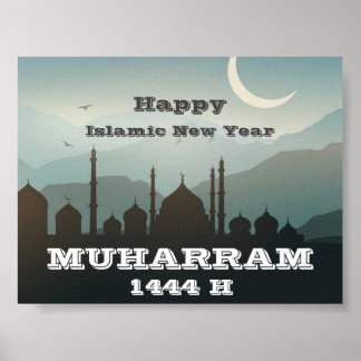 Poster Feliz ano novo Muharram 1444 H