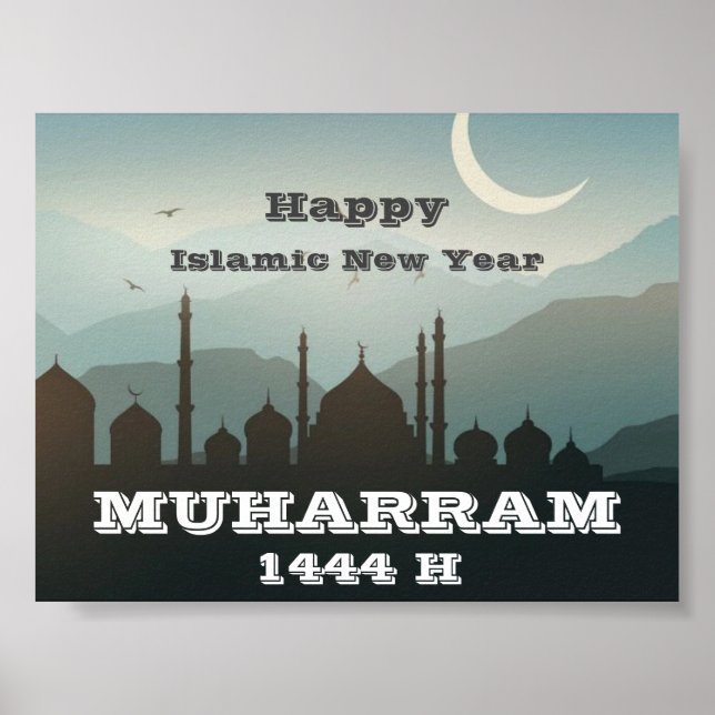 Poster Feliz ano novo Muharram 1444 H (Frente)
