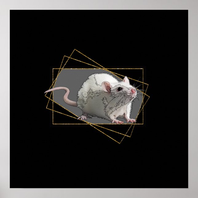 Poster feliz ano novo, na moda, preto, ouro, 2020, ano (Frente)