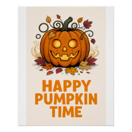 Pôster Feliz assombro - Poster de Abóbora do Halloween 📝