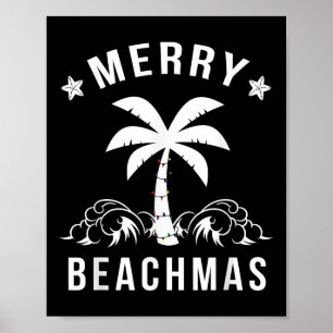 Poster Feliz Beachmas Palm Tree Natal